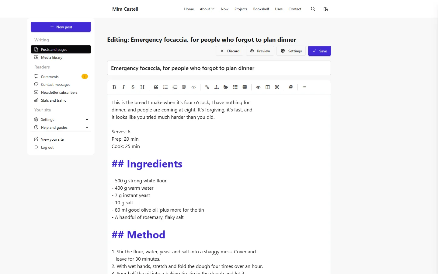 Writing a post in Soloblog